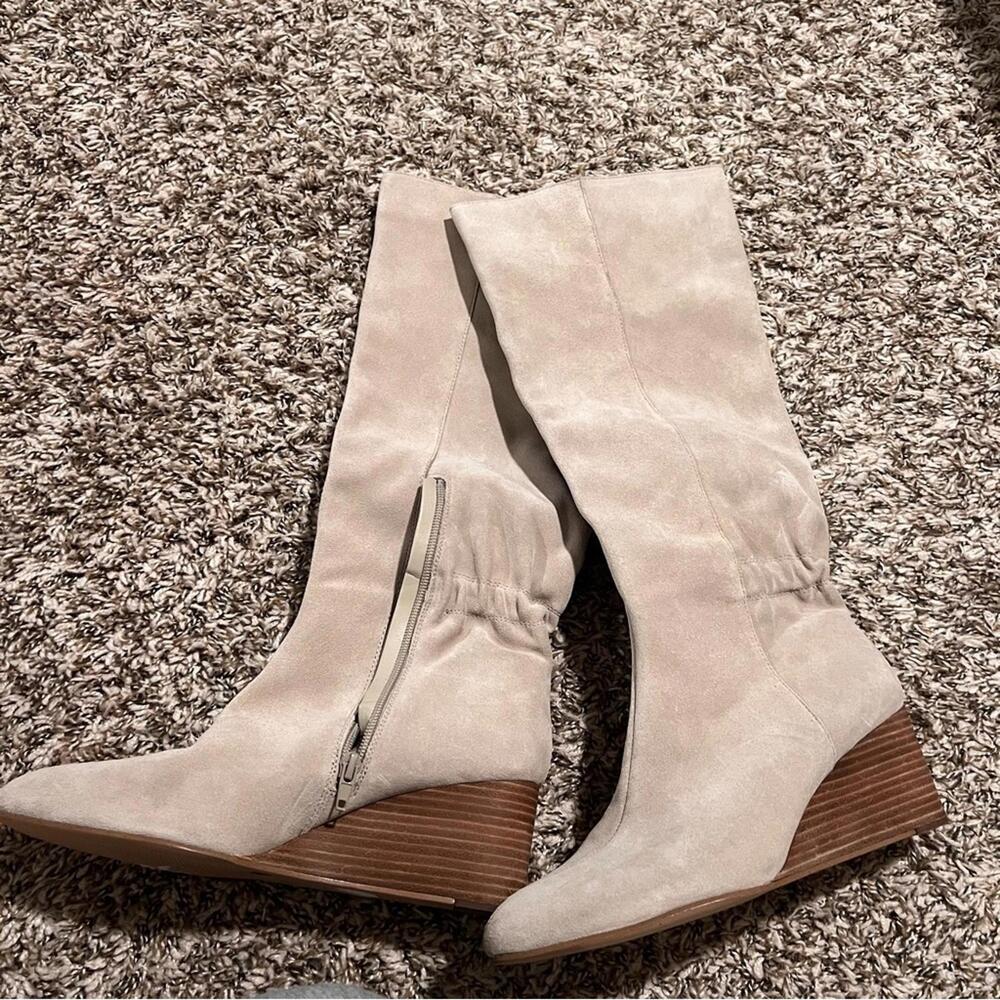 Sole Society Cream Over the Knee Boots - Picture 3 of 9